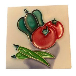 Kitchen Pepper Peas Tomatoes 4x4 Decorative Ceramic Wall Art Tile New Backsplash